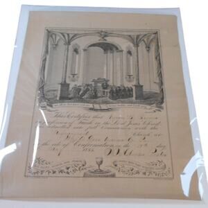 Antique Litho Rite of Confirmation Dated May 1883 White Deer Union Co PA